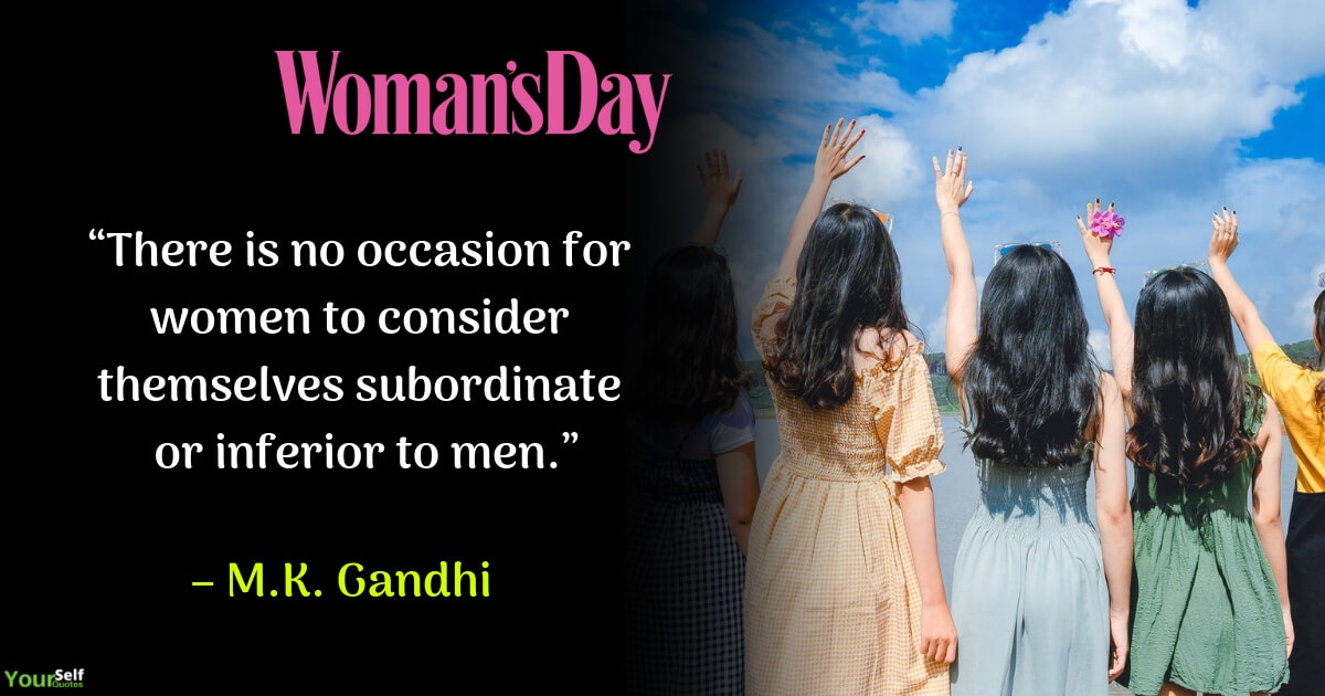 Womens Day Quote by Mahatma Gandhi